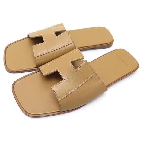 hermes camel sandals